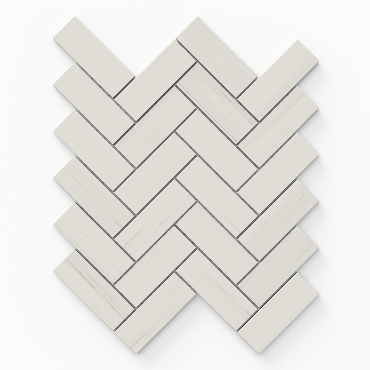 Chantel 12 x 15 Matte Porcelain Herringbone Mosaic Tile in Dolomite