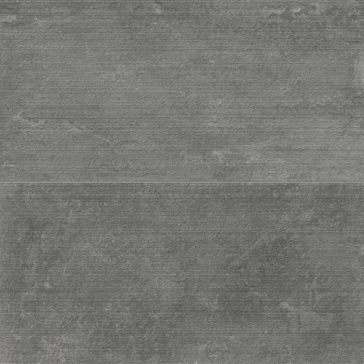Dark charcoal Wren 24x48 chiseled porcelain tiles with a textured finish, showcasing subtle tonal variations for a modern, industrial aesthetic.