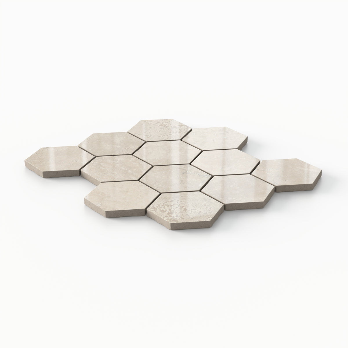 Leona 3 x 3 Polished Porcelain Hexagon Mosaic Tile in Marfil