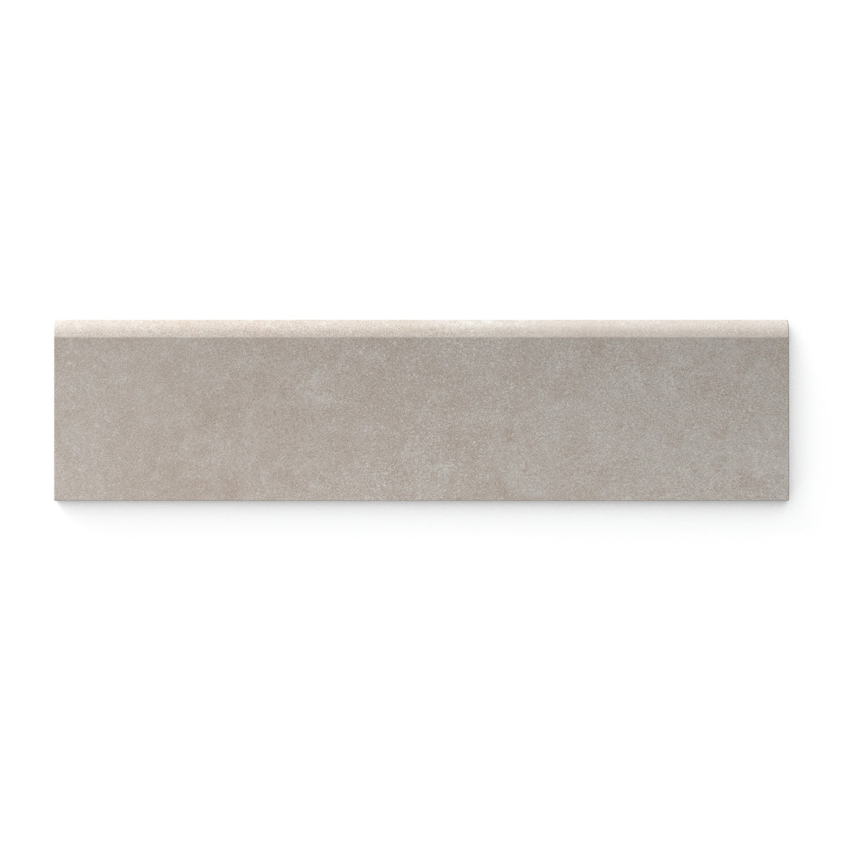 Subtle stone-textured Wyatt 16x32 matte porcelain bullnose tile in Ash, offering a soft, natural finish for versatile and contemporary design aesthetics.