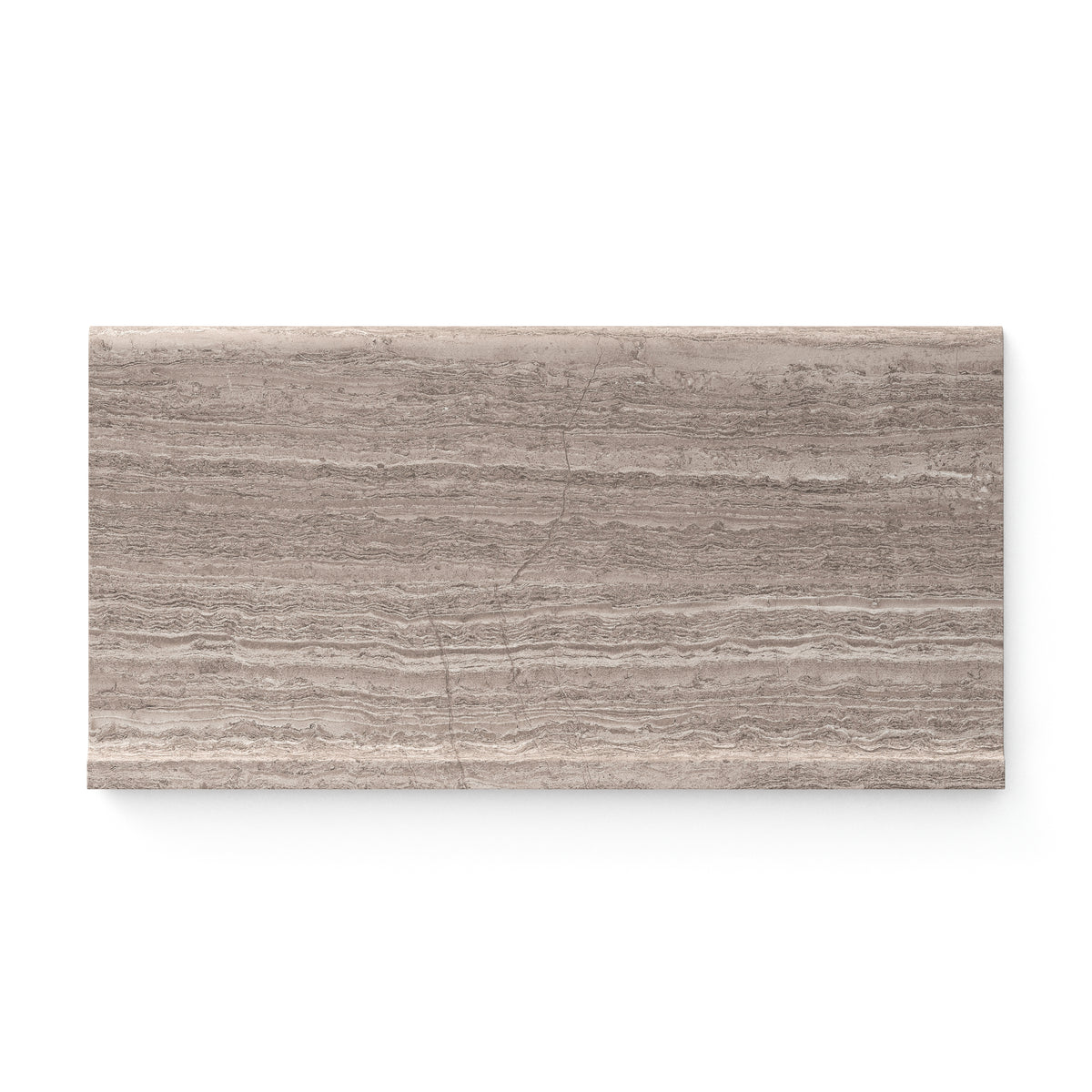 Hendrix Dune 6x12 Matte Covebase tile with warm taupe tones and a smooth covebase edge for refined transitions.
