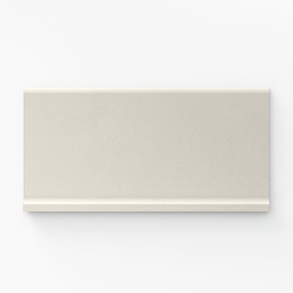 Palmer 6x12 matte porcelain cove base tile in white, offering a clean and smooth finish for a seamless transition.