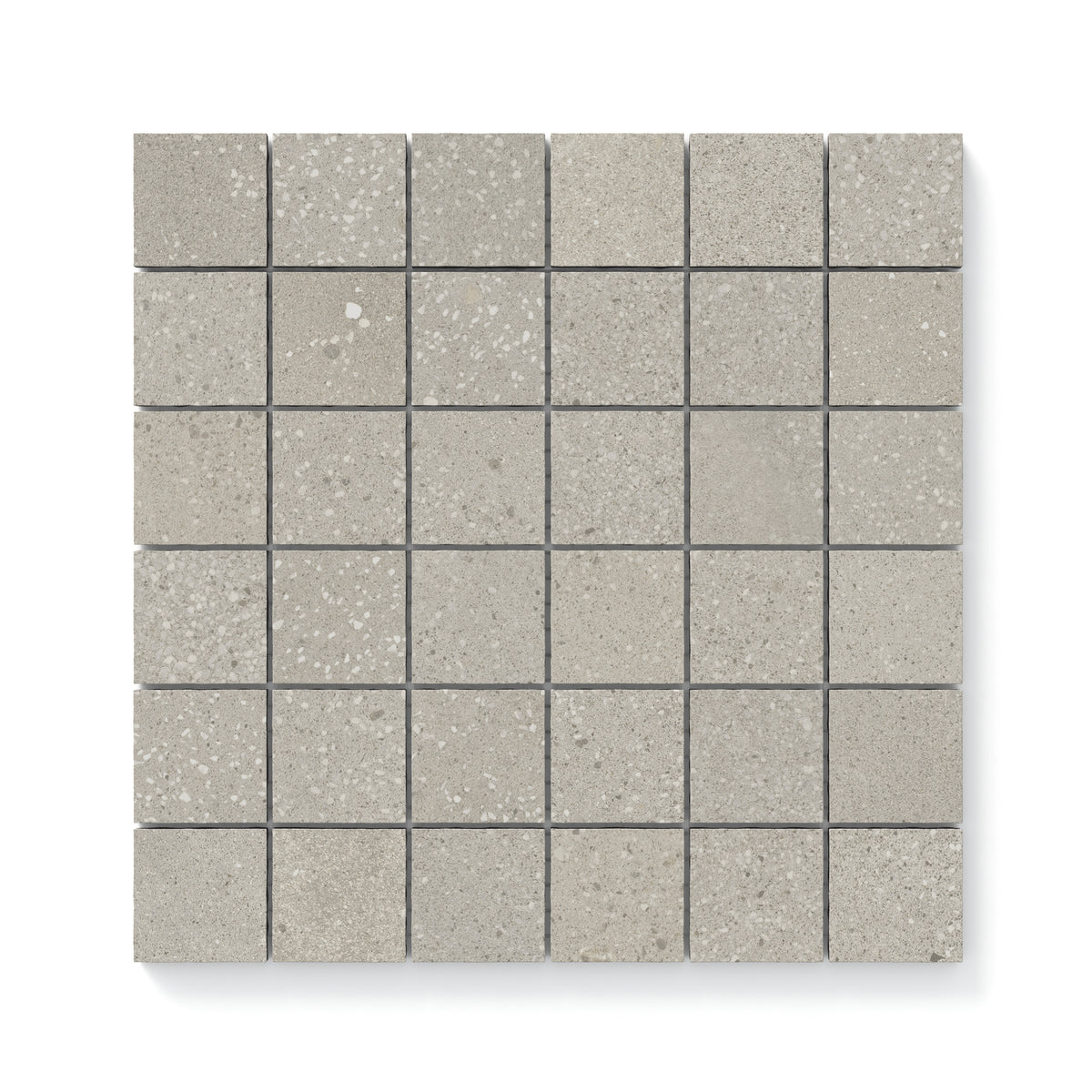Sloane Sandstone 2x2 mosaic matte tiles feature a soft beige-toned surface with subtle speckled patterns, ideal for serene, minimalist designs.