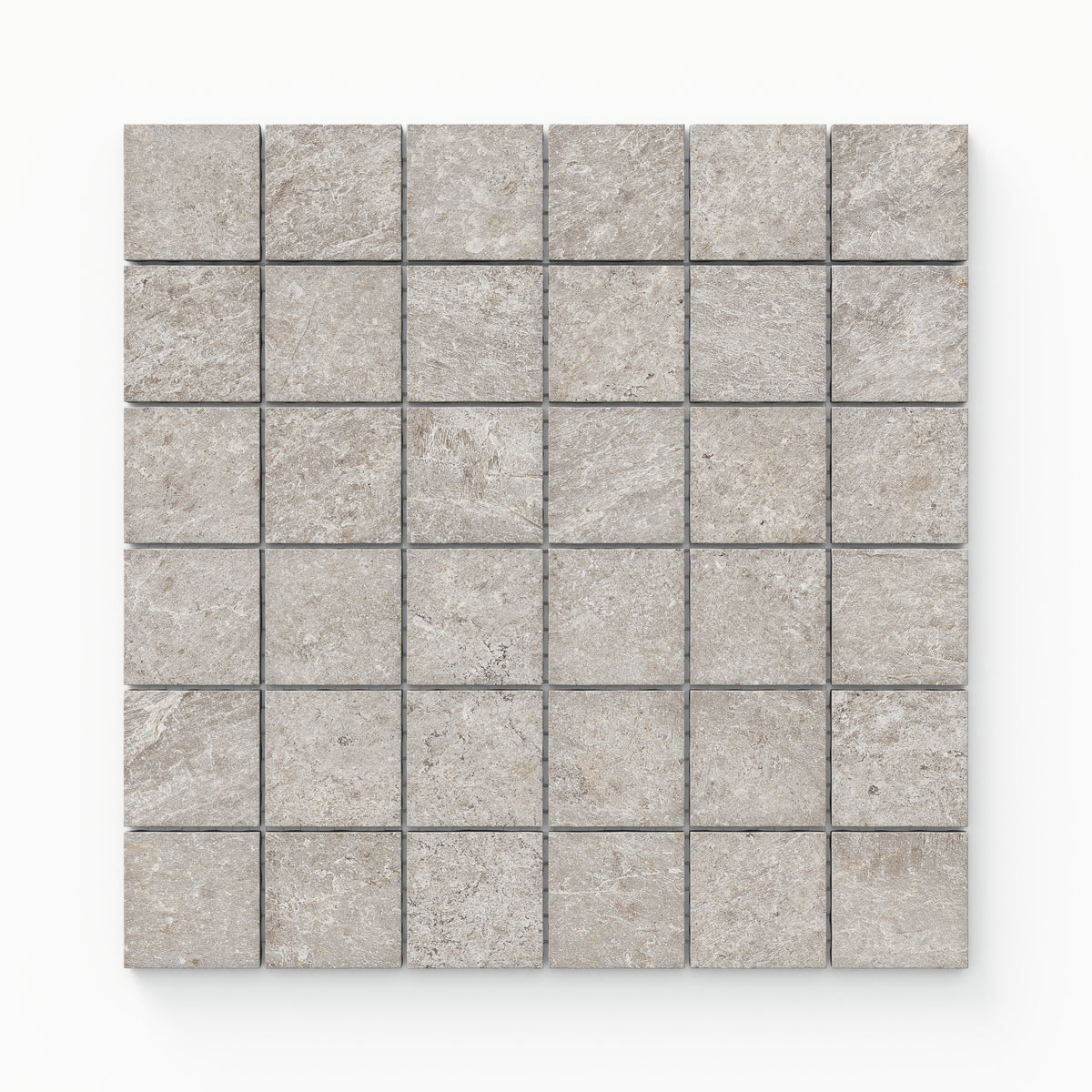Dawson 2x2 Matte Porcelain Mosaic Tile in Dune, showcasing a warm and textured finish for versatile design applications.