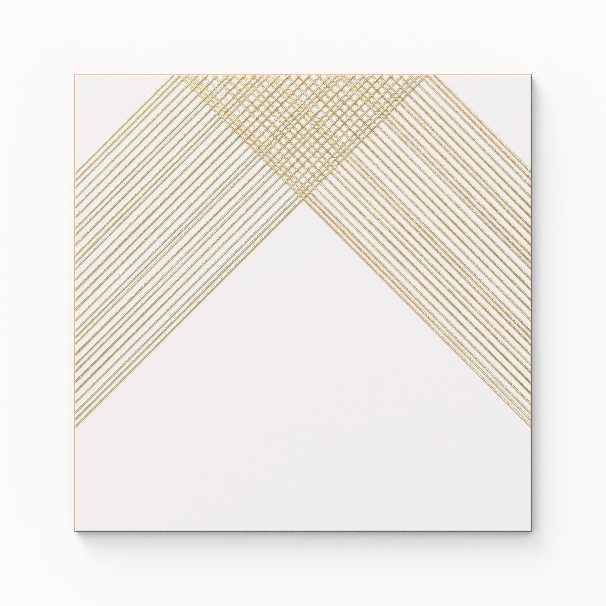 Estelle 12 x 12 Satin Ceramic Tile in Deco 2 White Gold