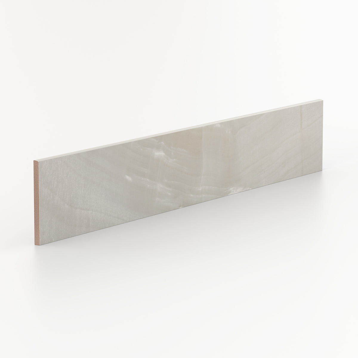 Giselle 4 x 24 Polished Porcelain Bullnose Tile in Shell
