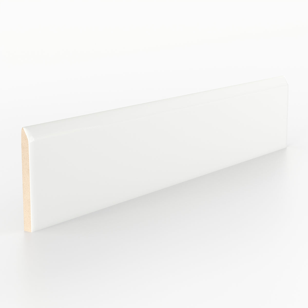 Reagan 2 x 10 Glossy Ceramic Bullnose Tile in Blanco