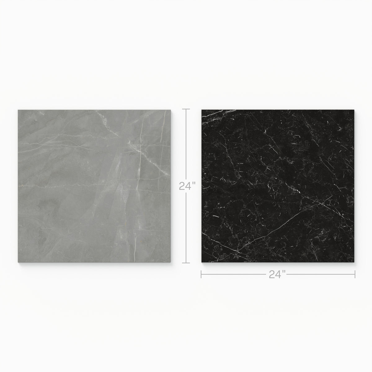 Leona 24 x 24 Checkerboard Matte Porcelain Tile in Amani Grey and Nero Marquina