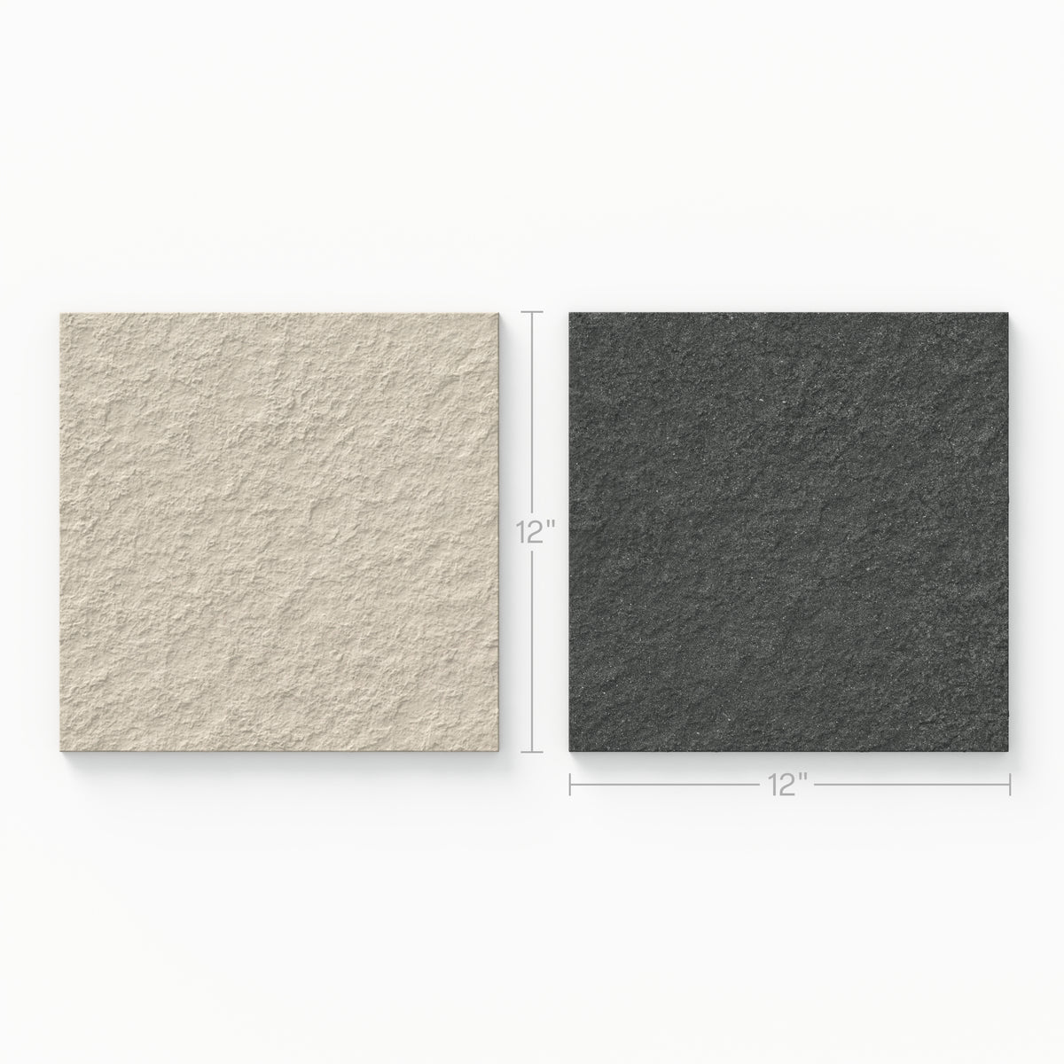 Palmer 12 x 12 Checkerboard Raw Porcelain Tile in Natural and Nero