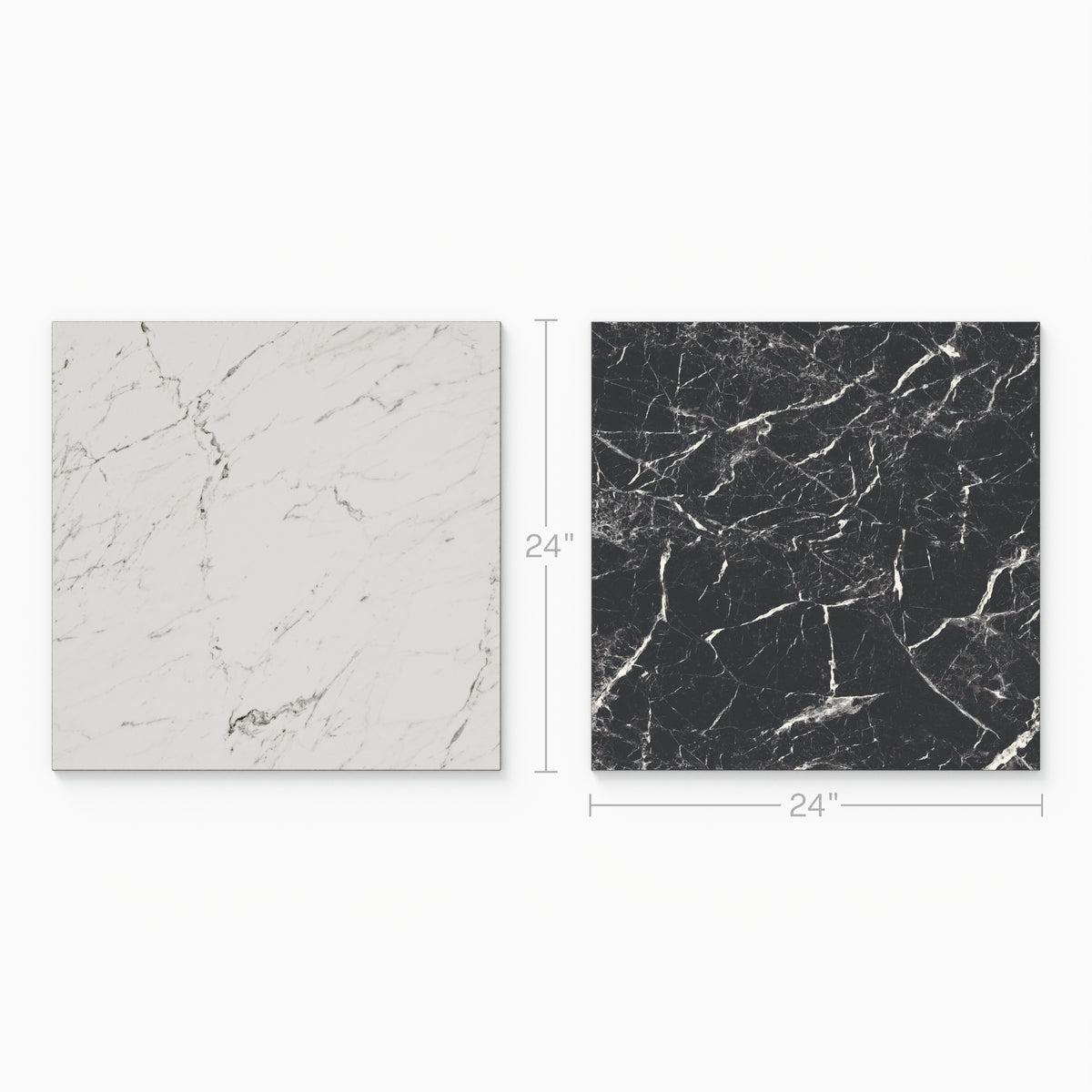 Blair 24 x 24 Polished Porcelain Tile in White Carrara + Mamo Black
