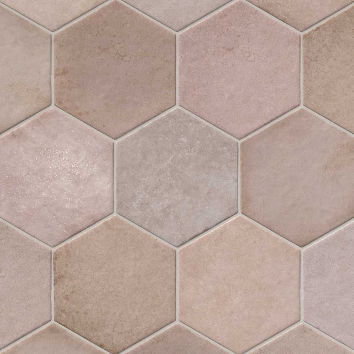 Juliet 7 x 8 Hexagon Matte Porcelain Tile in Rosewood