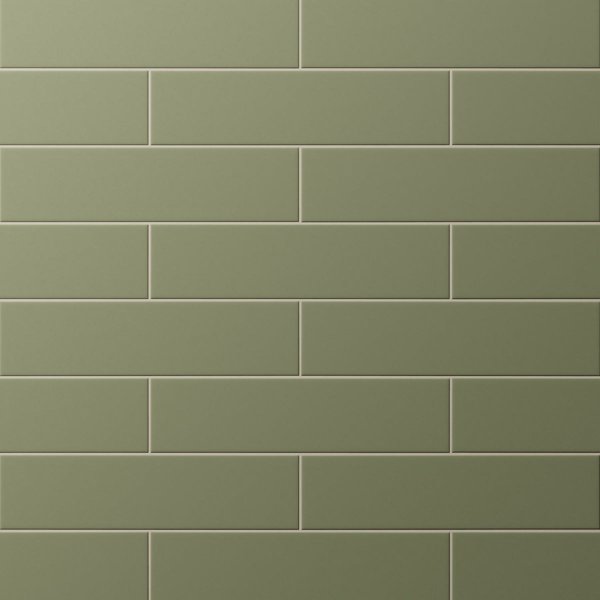Dark green subway tiles in a classic offset pattern, offering a calm, contemporary look for walls or backsplashes.