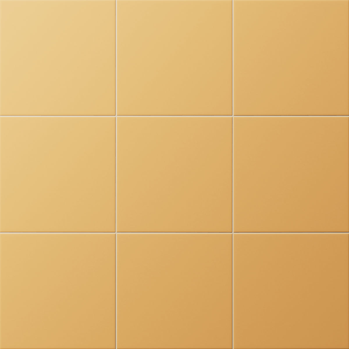 Yellow-orange hue square tiles with a smooth matte finish, perfect for adding warmth and sunlit character to any space.