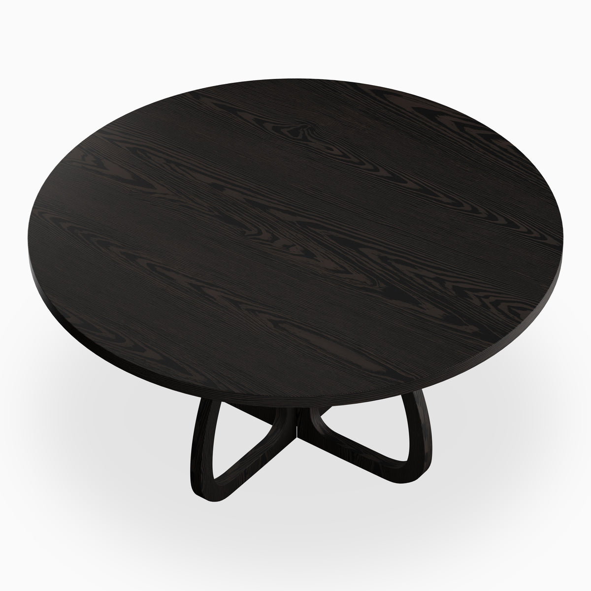 Laurent Ash Round Dining Table in Mocha, 60"