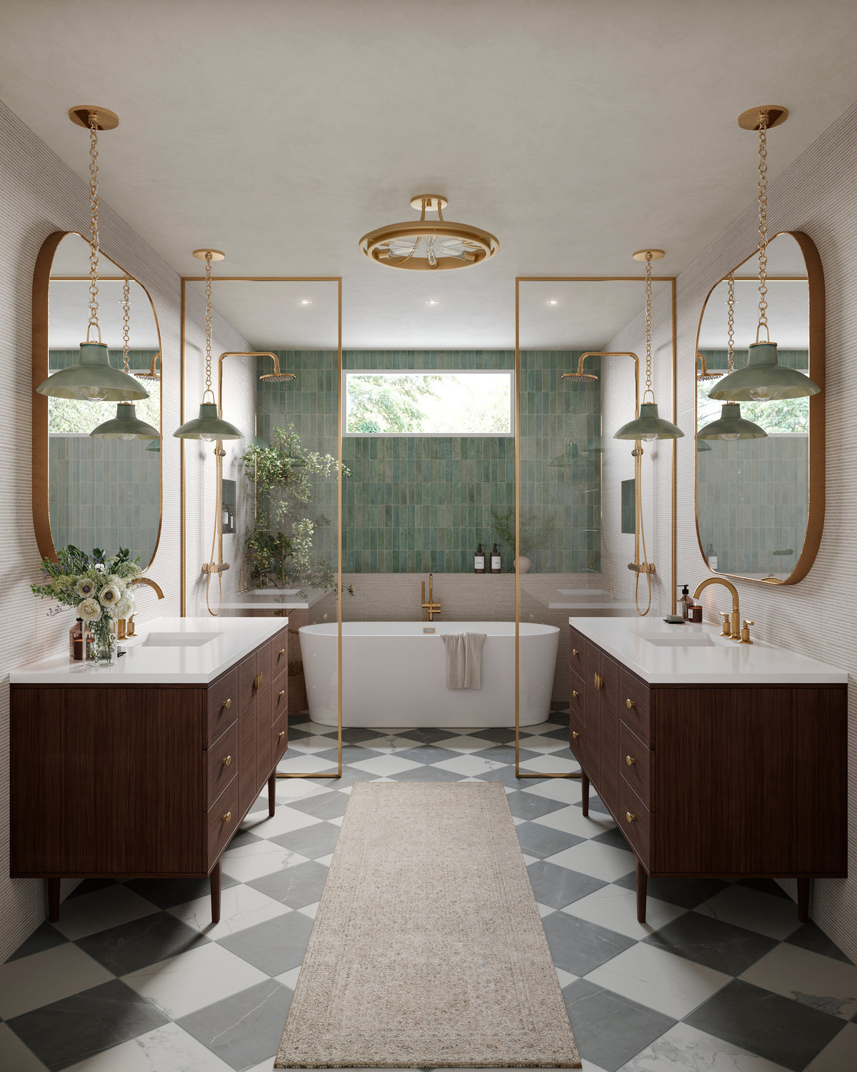 Clement Semi Flush In Aged Brass