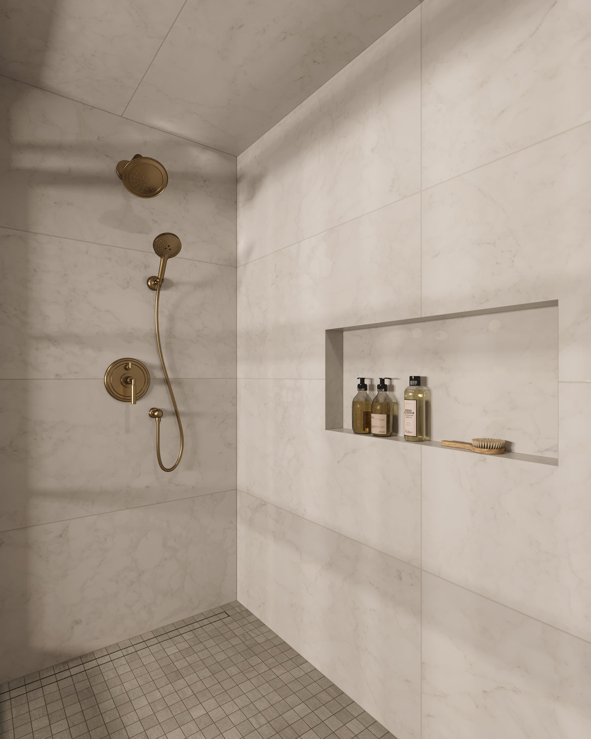 Aniston 24 x 48 Polished Porcelain Tile in Carrara Bianco