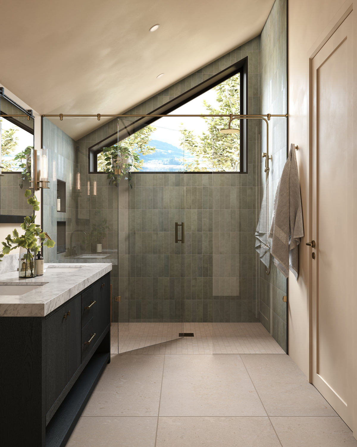 Juliet 2.5 x 10 Matte Porcelain Tile in Olive