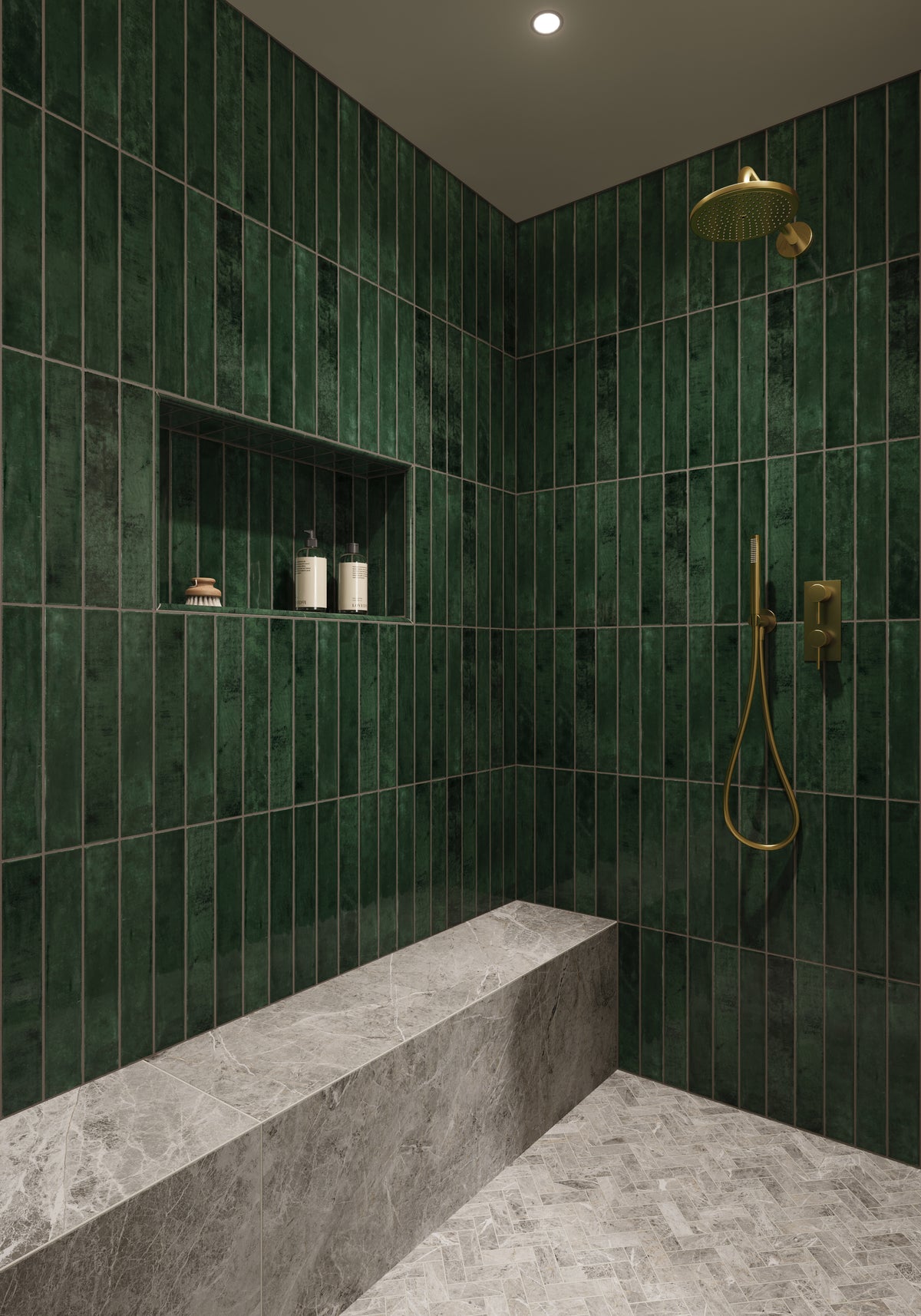 Chantel 12 x 15 Matte Porcelain Herringbone Mosaic Tile in Imperial