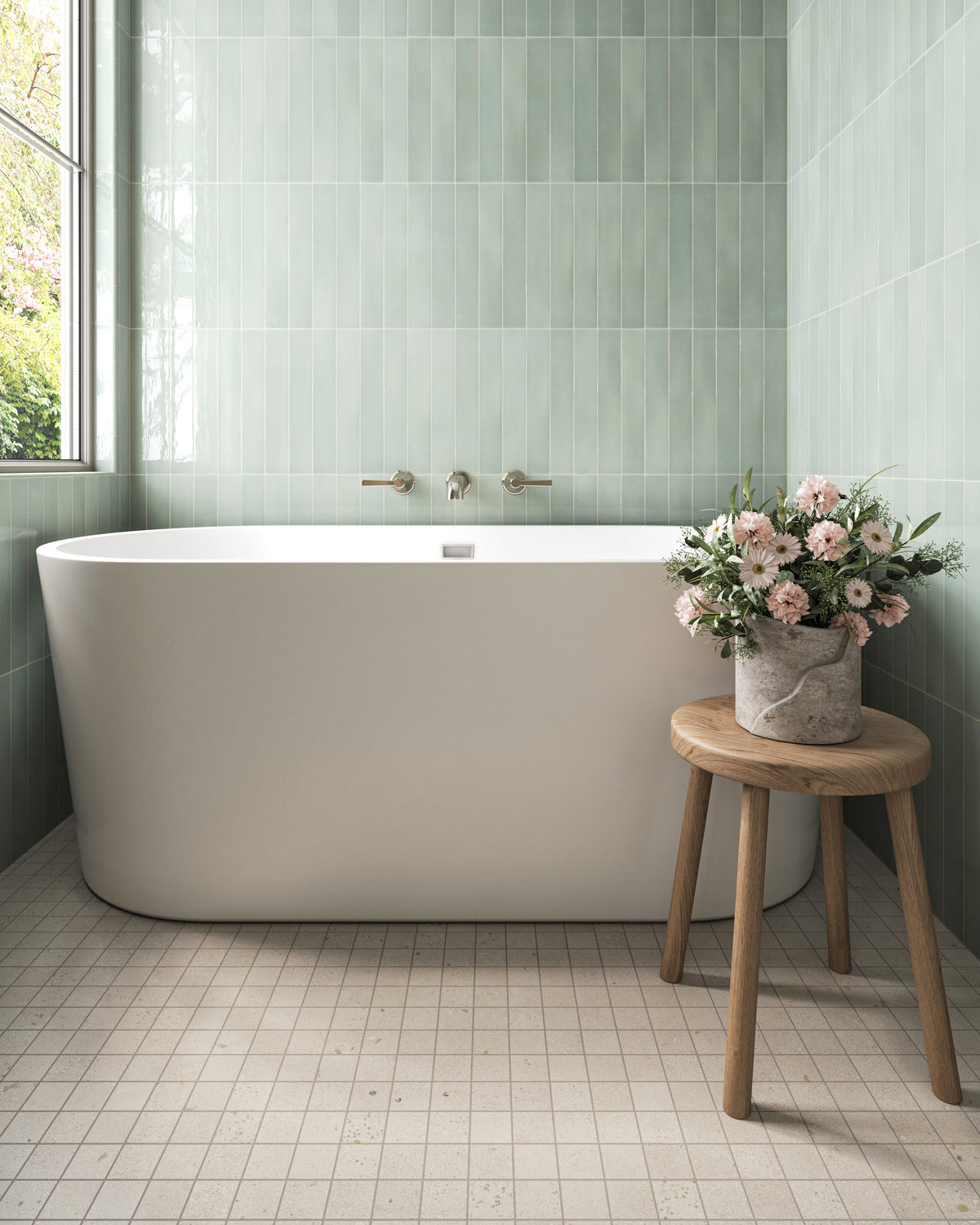Sloane 2 x 2 Matte Porcelain Mosaic Tile in Pearl