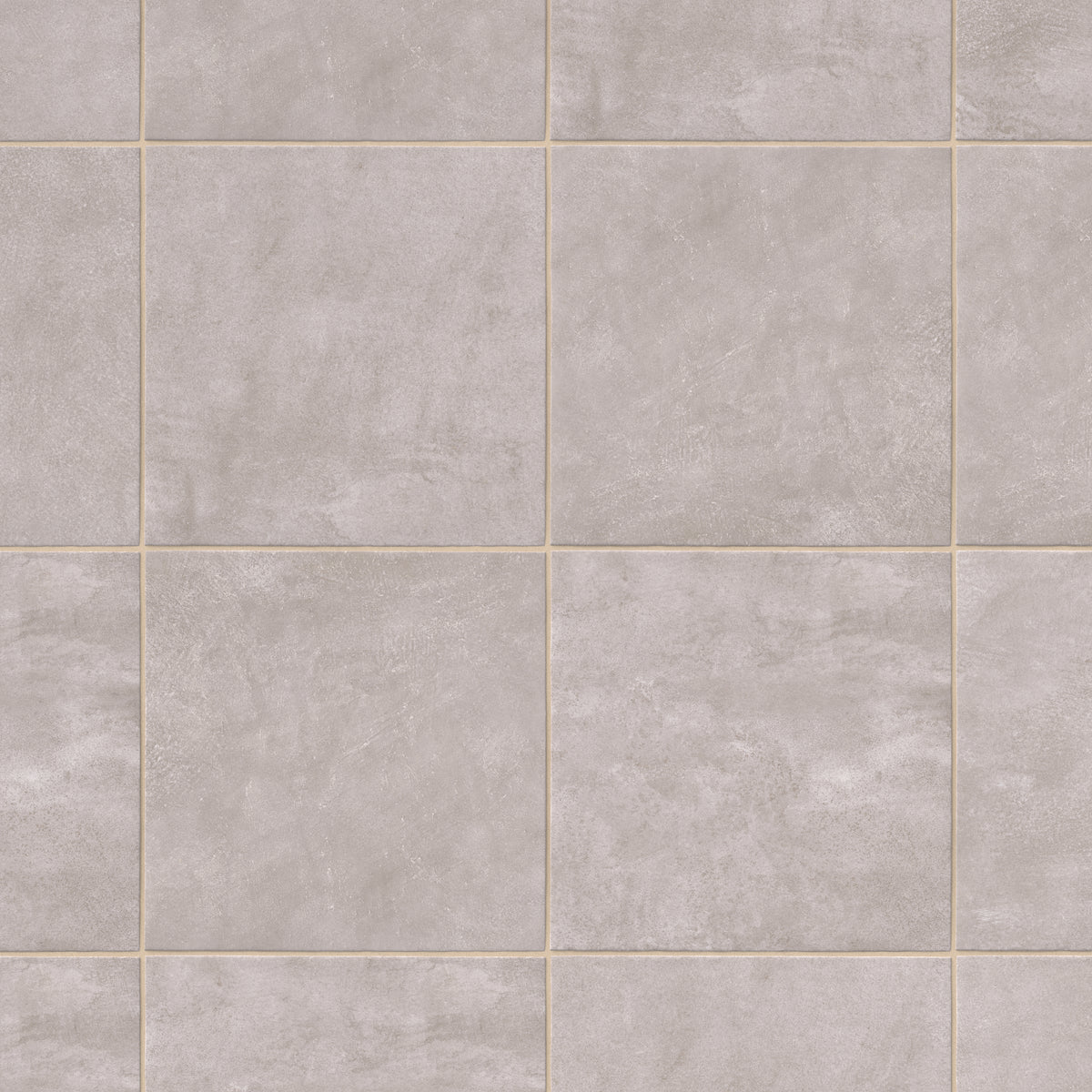 Square porcelain tile in a matte finish with a smooth, lightly textured surface, featuring a light warm gray color with subtle natural variation.