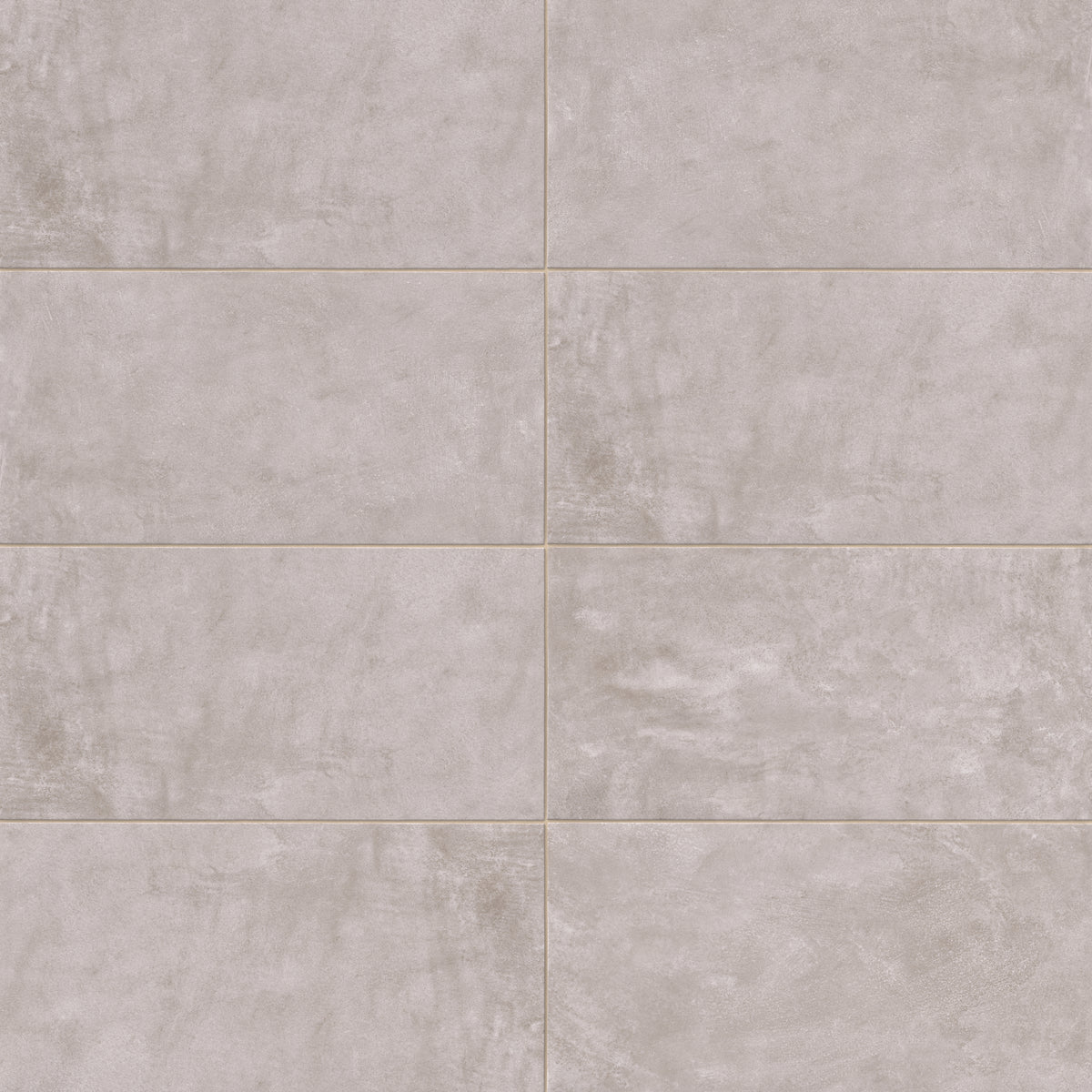 Rectangular porcelain floor tile in a matte finish with a smooth, lightly textured surface, featuring a light warm gray color with subtle natural variation.