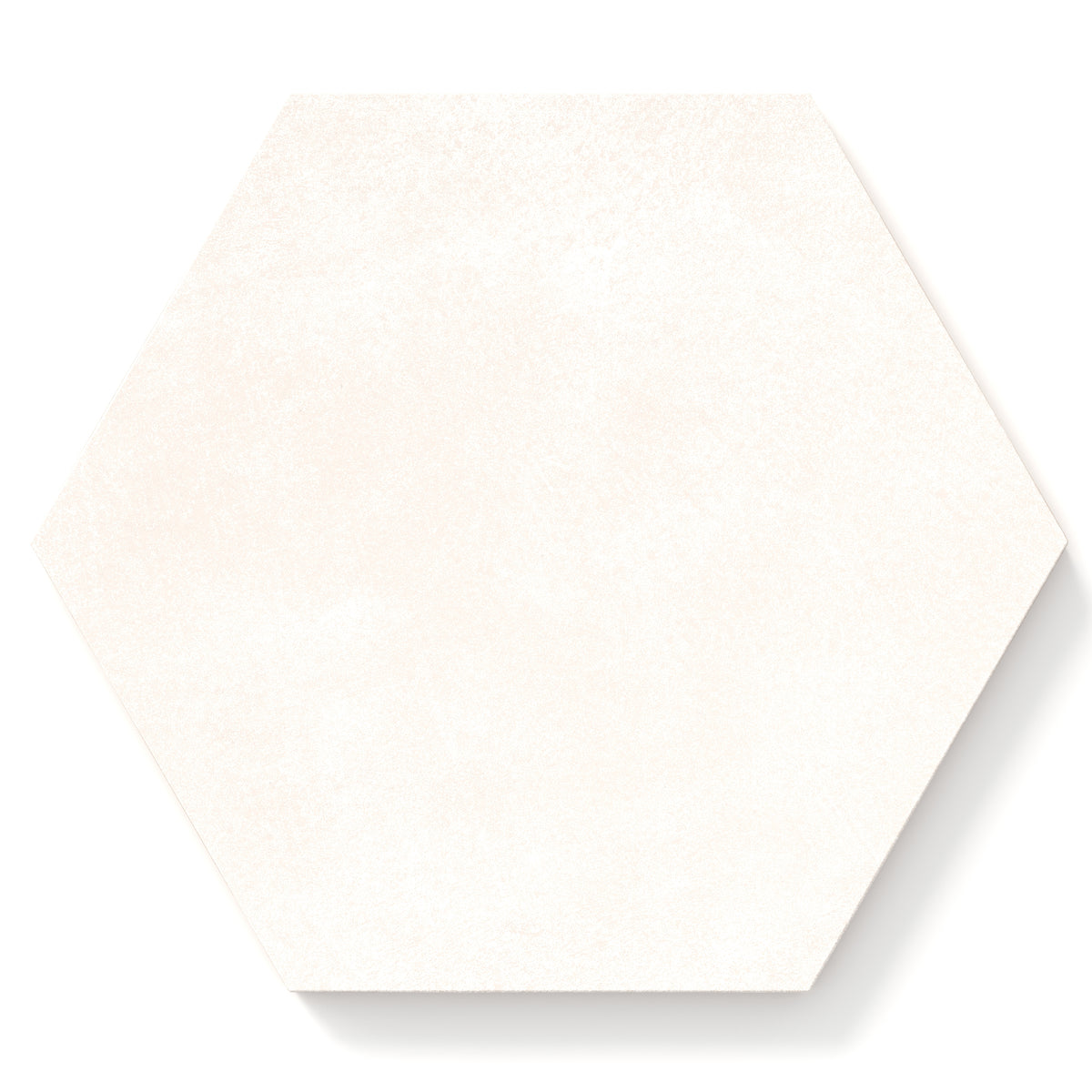 Hexagon porcelain tile in a matte finish with a smooth, lightly textured surface, featuring a warm off-white color with subtle natural tonal variation.