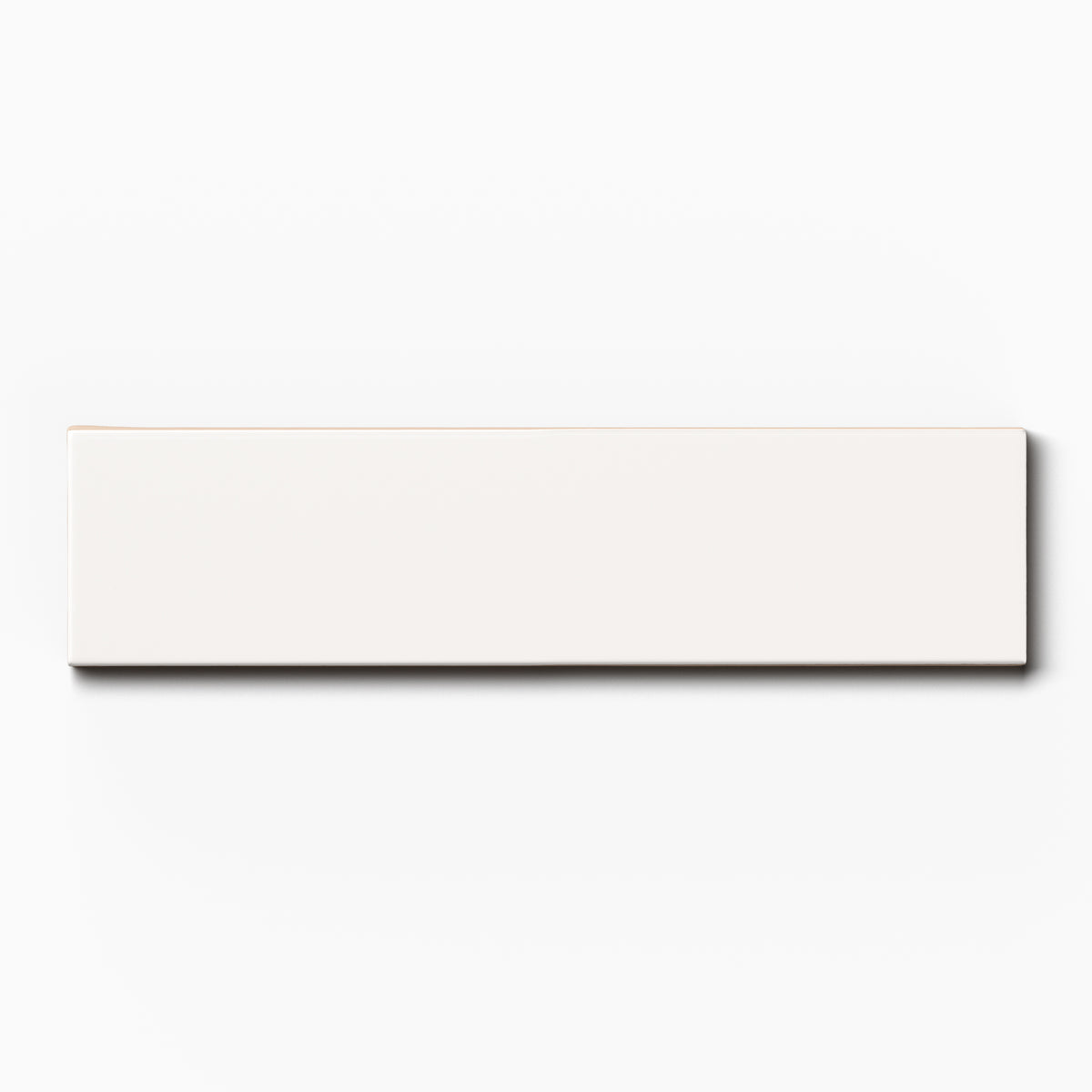 Mika 2.5 x 10 Glossy Ceramic Tile in Chalk