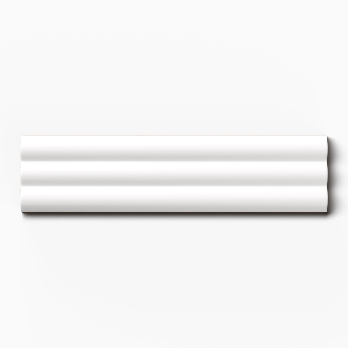 Mika 2.5 x 10 Glossy Ceramic Reeded Tile in Chalk