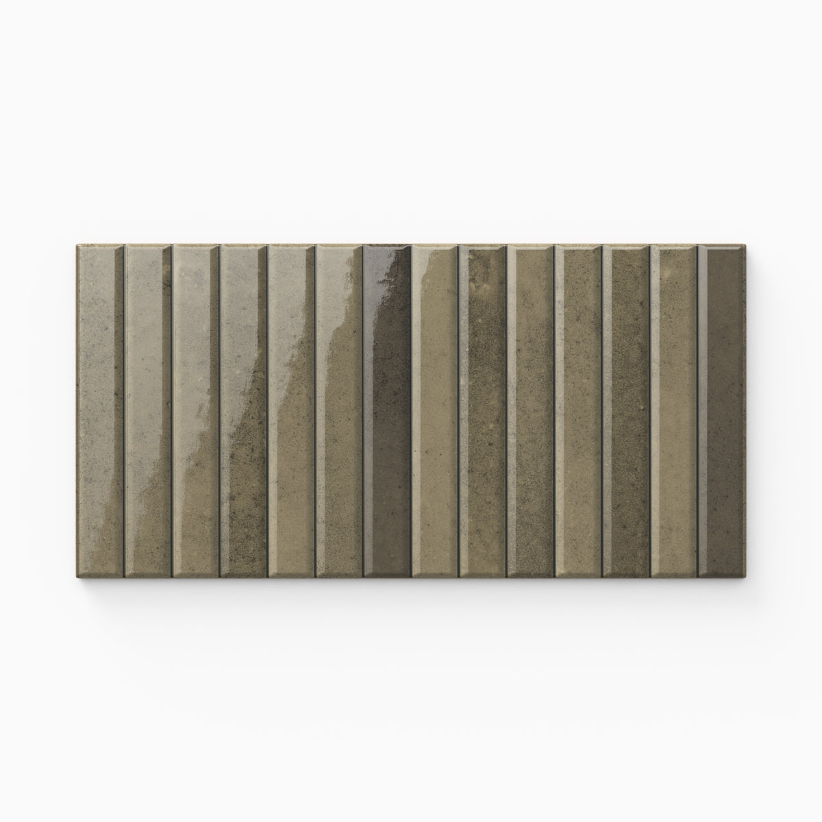 Miley 4.5 x 9 Glossy Porcelain Tile in Musgo