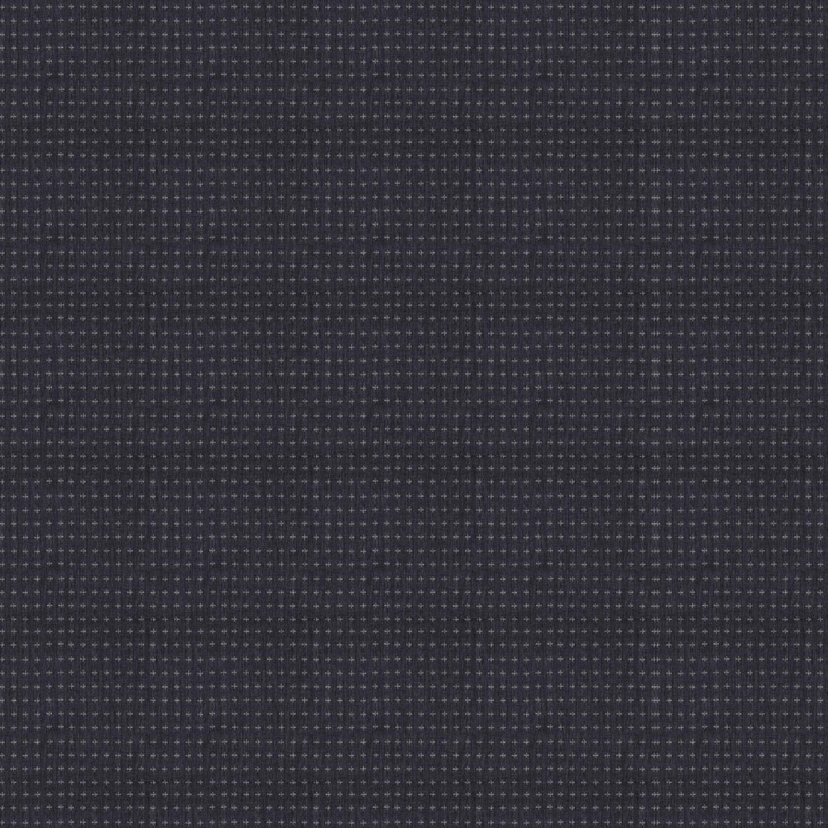 York Wallpaper in Charcoal featuring a deep dark gray base with fine white crosshatch detailing that forms a subtle woven texture and adds soft visual depth, sized 52" x 132".