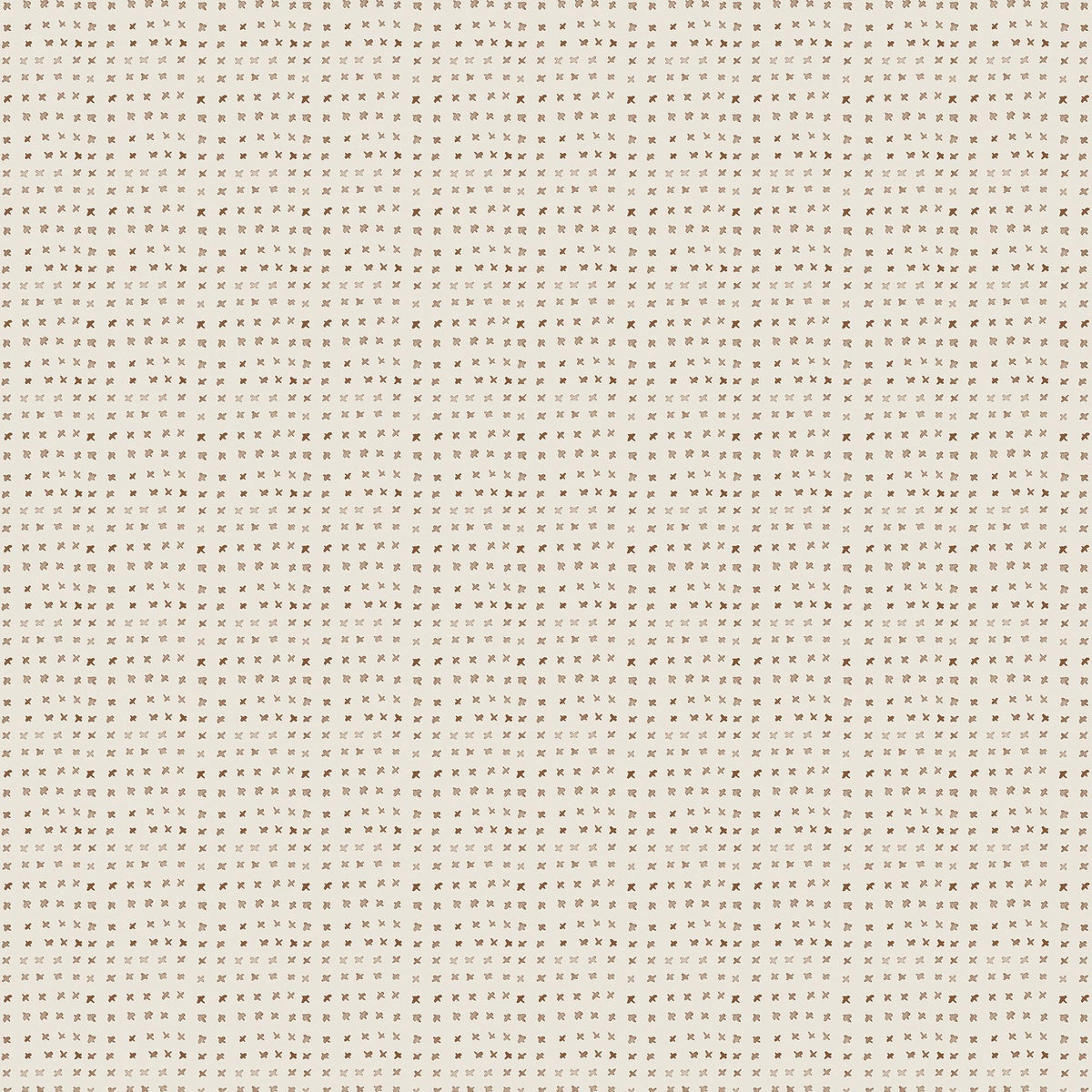 Soft brown watercolor-style motifs scatter across the warm off-white Terracotta I Somerset wallpaper, 52" x 132", fitting natural, earthy interiors.