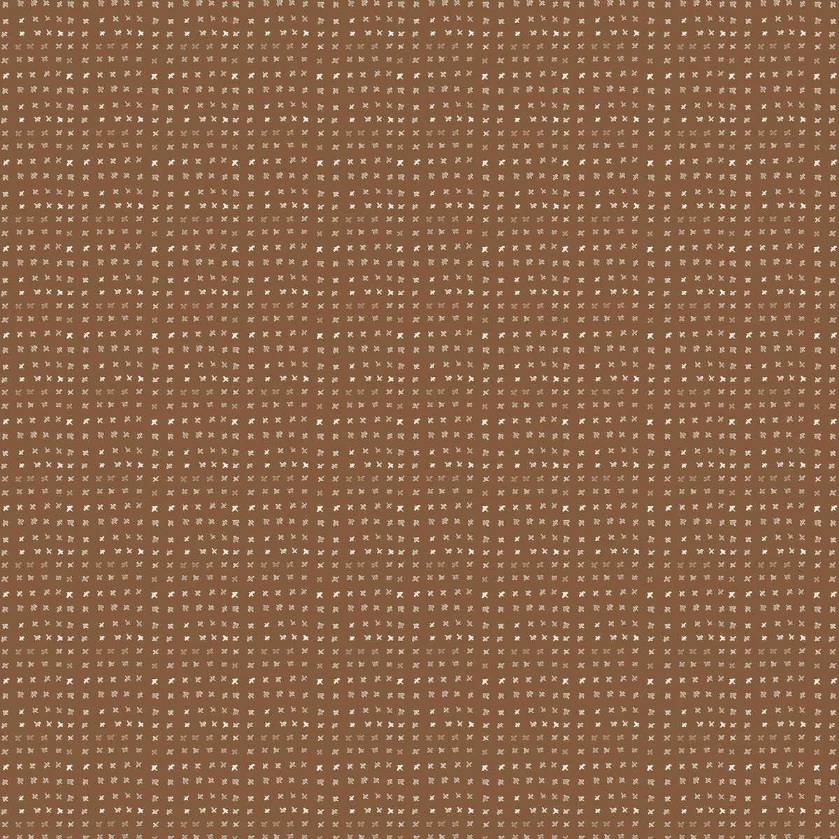 Brown Terracotta II Somerset wallpaper, 52" x 132", dotted with warm off-white watercolor-style motifs in a relaxed repeating pattern.