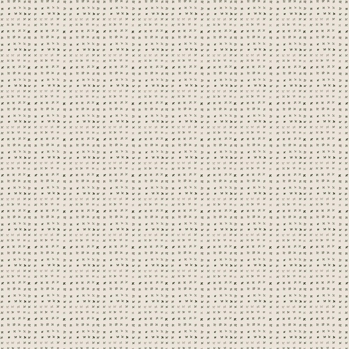 Across Somerset Wallpaper in Olive I, 52" x 132", dark green watercolor-style markings form small abstract motifs over a soft off-white base.