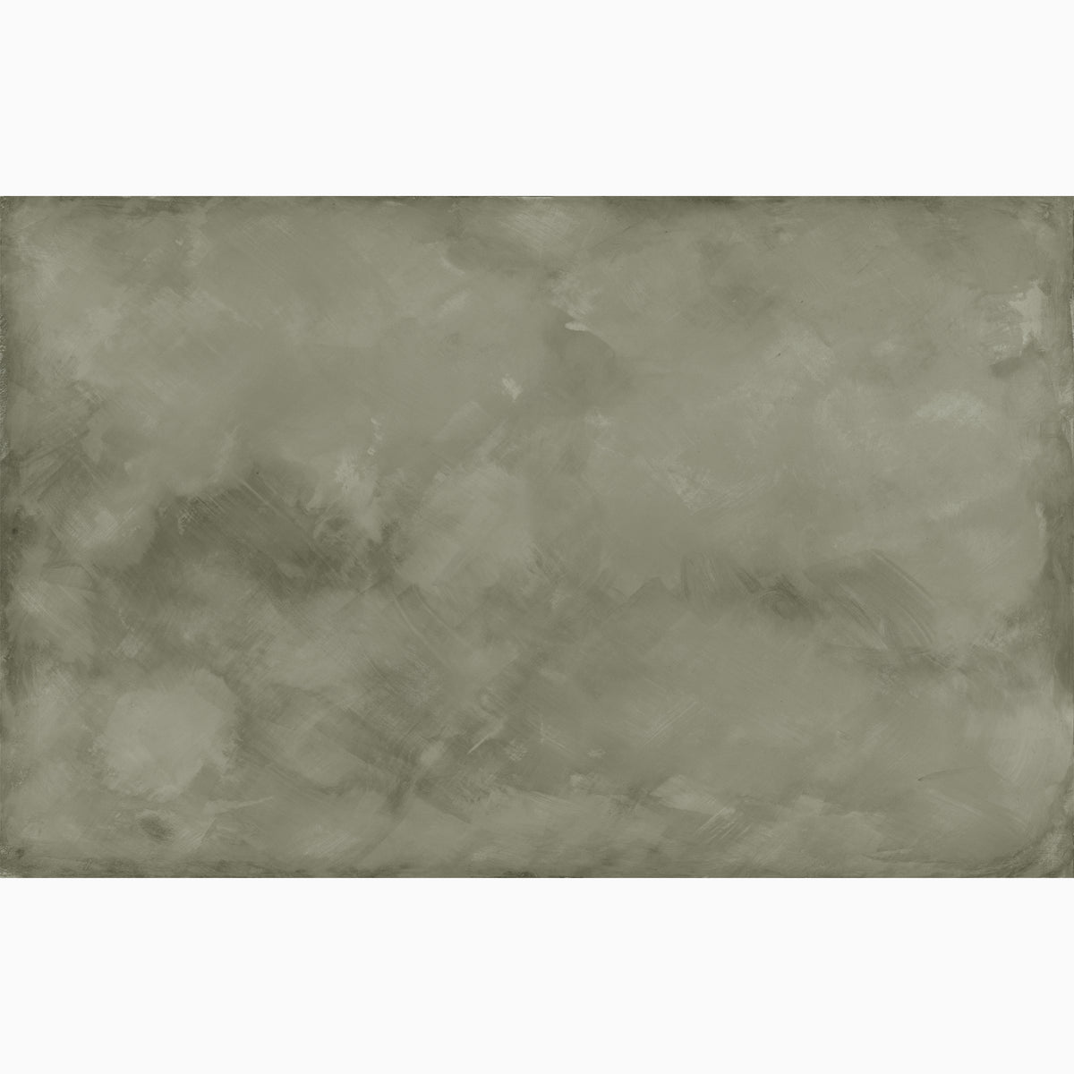 Olive green abstract limewash-look wallpaper mural with soft tonal texture, designed in a panoramic width.