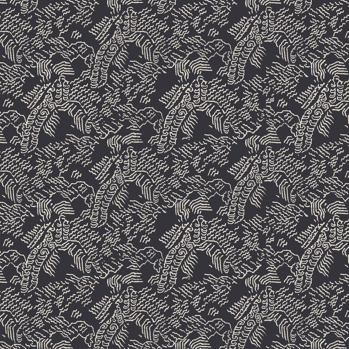 Dark gray abstract contour wallpaper with white topographic lines inspired by Tibetan landscapes.