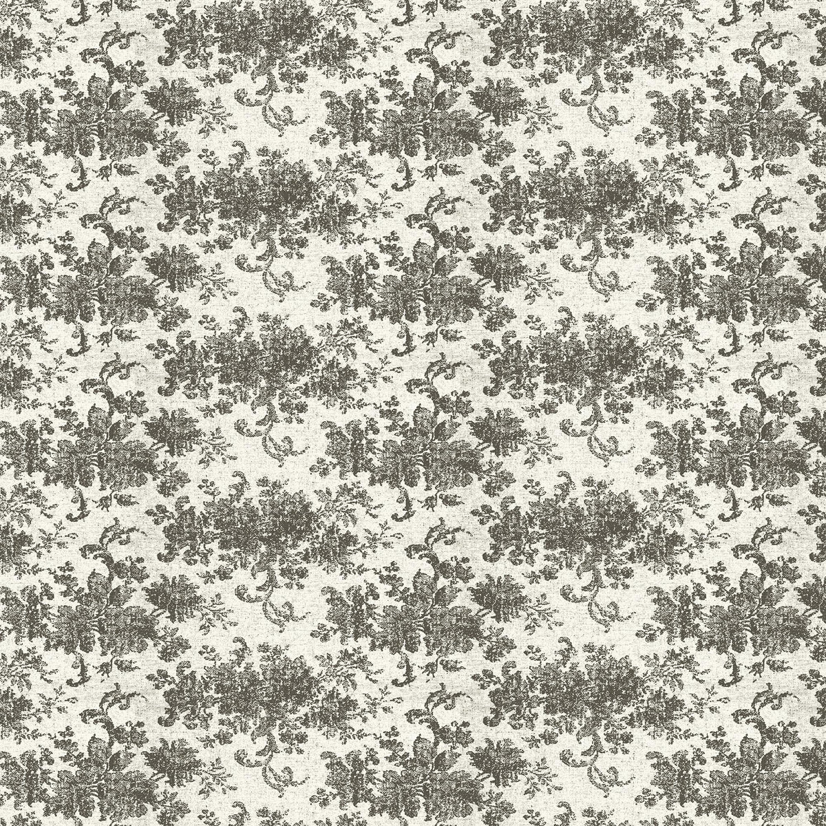Brocade Wallpaper in Olive II featuring an olive green damask floral motif layered over a matte off-white canvas with softly distressed detailing inspired by traditional woven patterns.