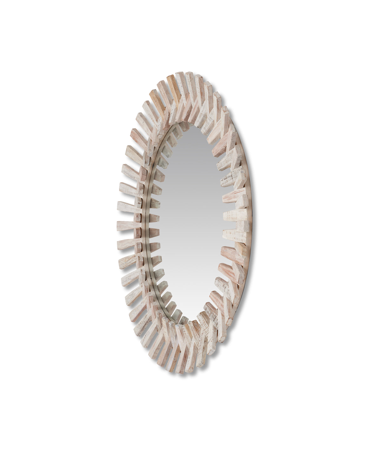 Bellmere Round Mirror in Whitewash
