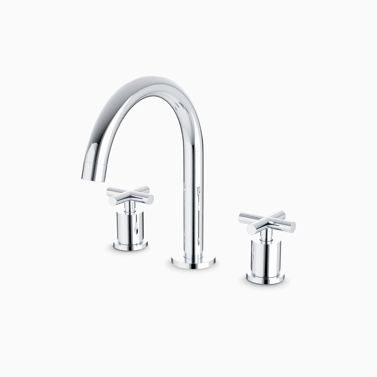Alder 8" Widespread Bathroom Faucet With Arc Spout & Cross Handles in Chrome