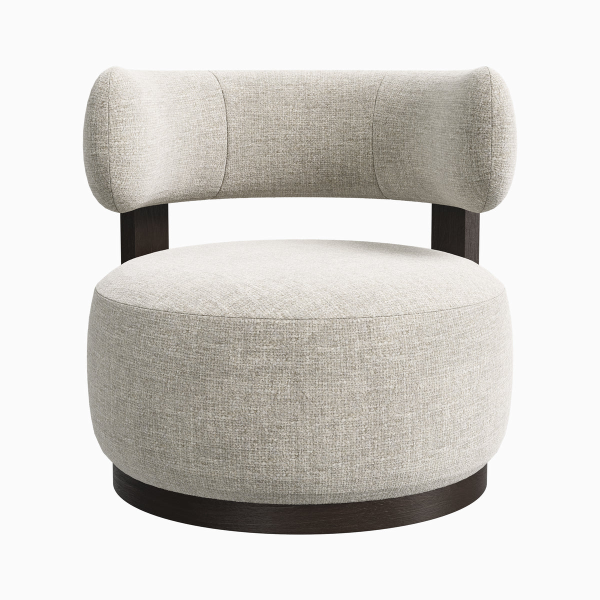 Leandro Swivel Chair in Mocha/Bone