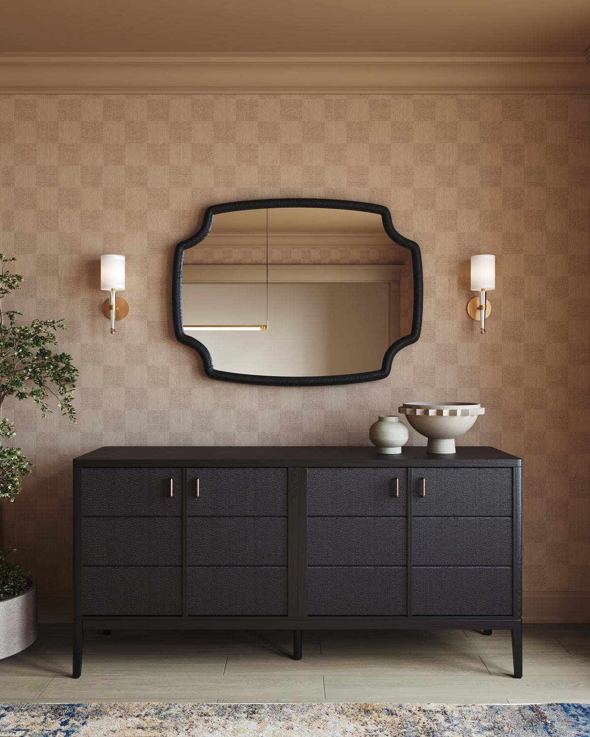 Seraphin Mirror in Charcoal