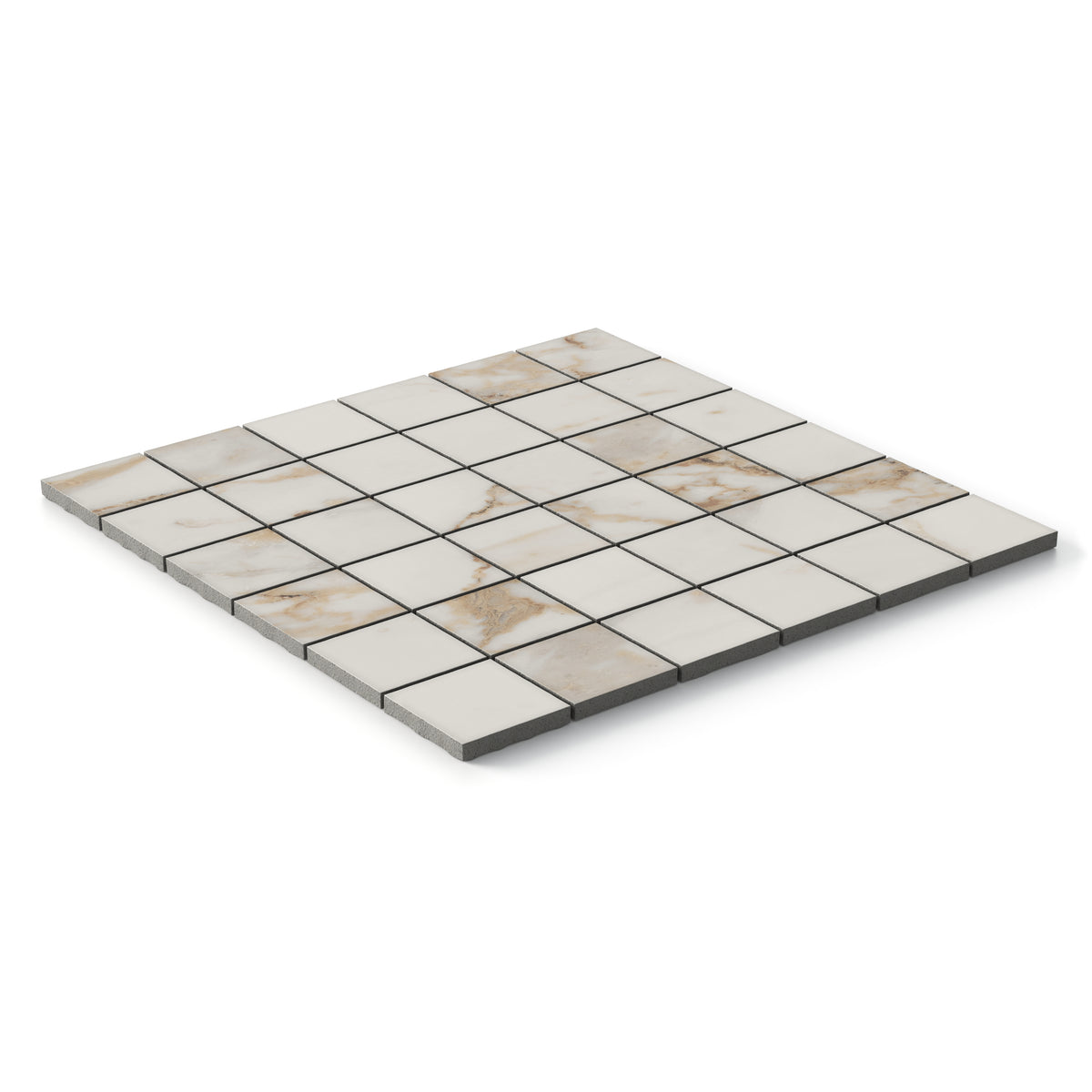 Giada 2 x 2 Matte Porcelain Mosaic Tile in Calacatta Gold