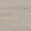 Close-up view of Preston's wood-look porcelain plank in the delicate and light Poplar hue, capturing the authentic grain and subtlety of its shade.