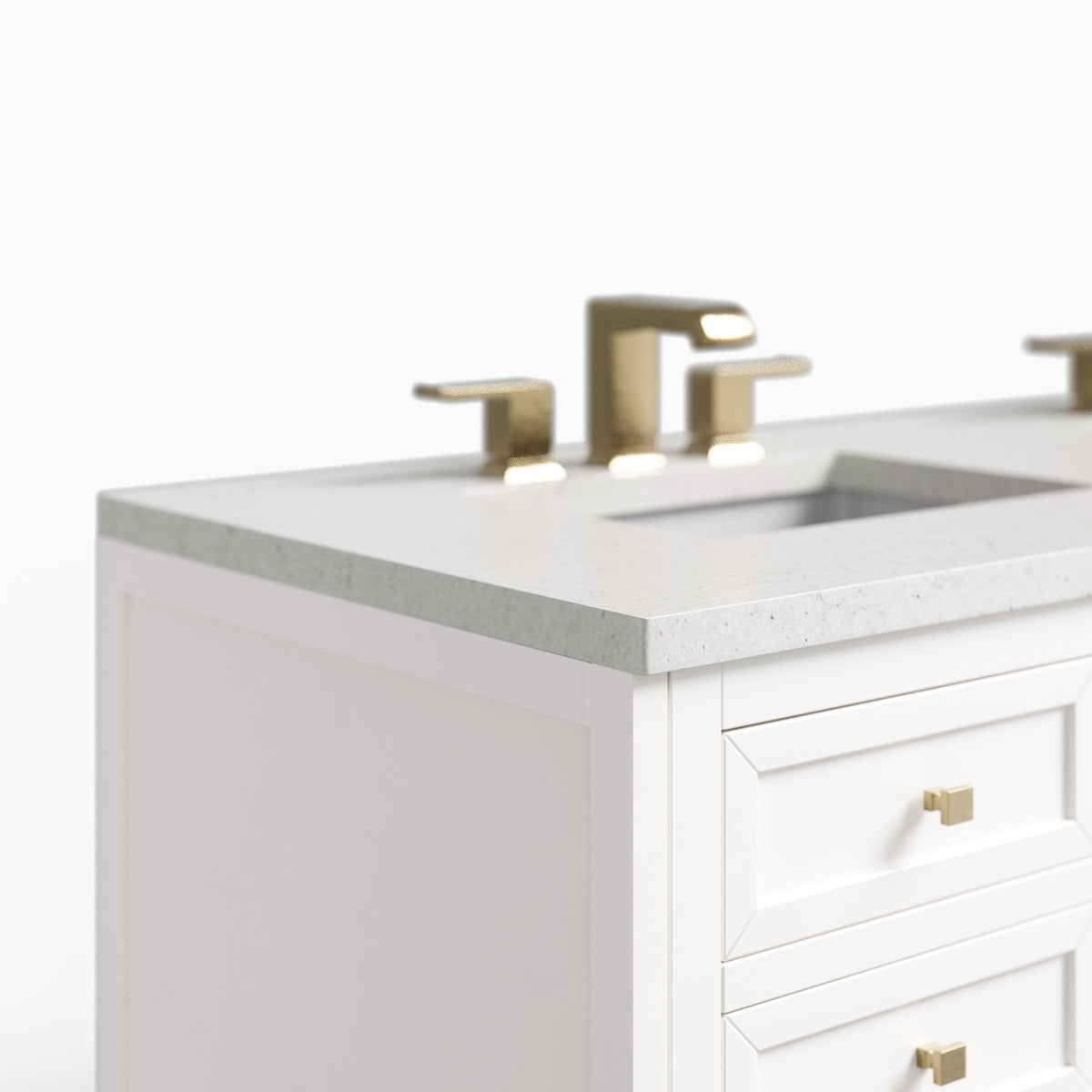 Janelle 60" Double Vanity in Glossy White with 3 cm Lime Delight Silestone Top