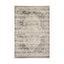 Rectangular area rug featuring a softly distressed vintage-inspired pattern with a central medallion, intricate border detailing, and a muted neutral palette of ivory, beige, and gray for a timeless, lived-in look.