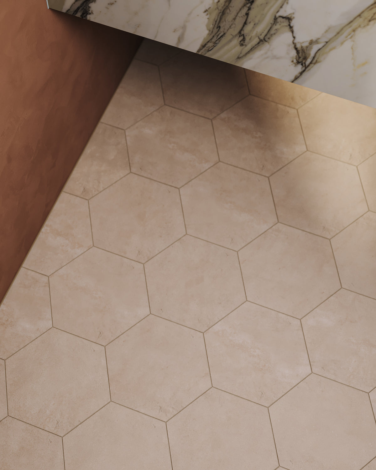 Kai 10 x 10 Matte Porcelain Hexagon Tile in Almond