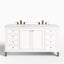 Janelle 60" Double Vanity in Glossy White with 3 cm Ethereal Noctis Silestone Top