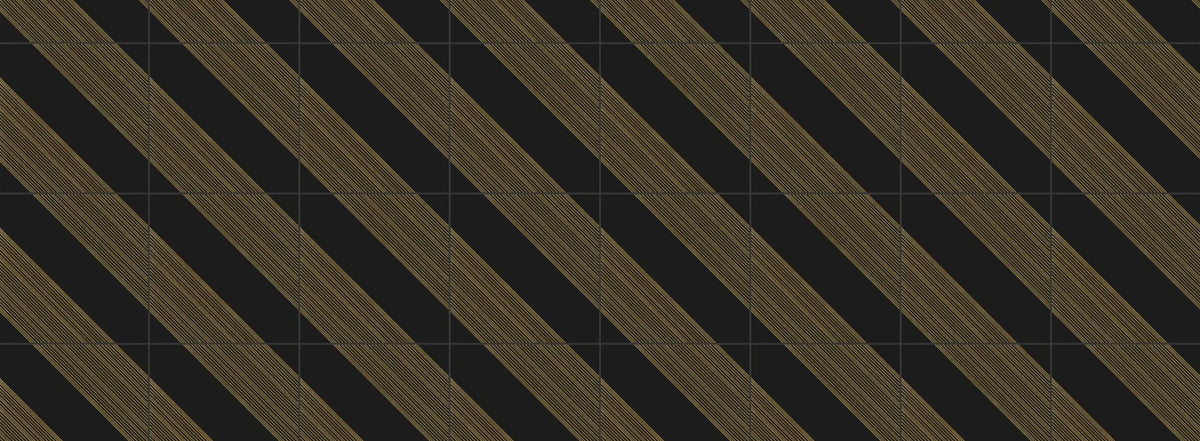 Diagonal metallic tile with a brushed finish creates a luxurious and contemporary floor design
