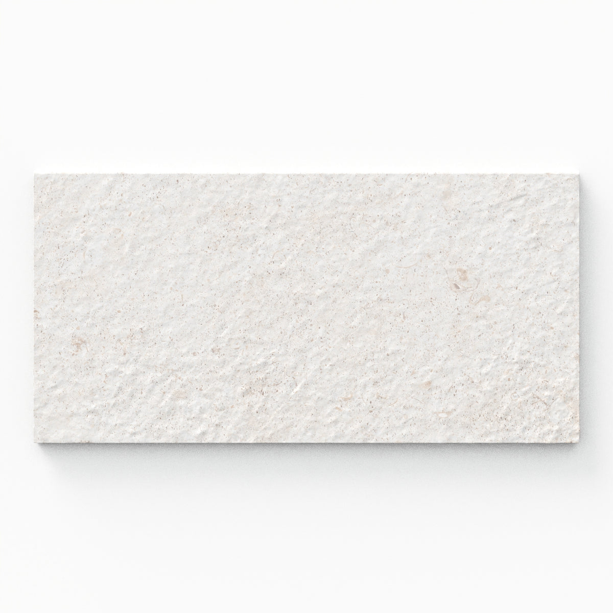 Bowden 12x24 Grip Porcelain 2cm Coping in Canvas, featuring a soft white surface with a textured grip for timeless elegance in outdoor spaces.