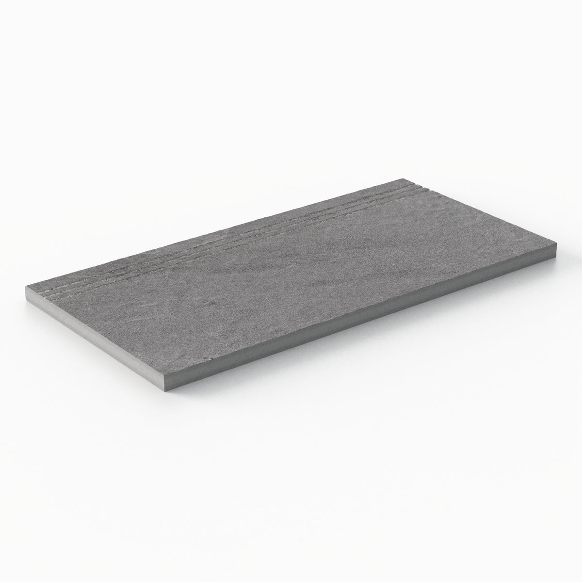 Bowden 12 x 24 Grip Porcelain 2cm Coping / Stair Tread in Graphite