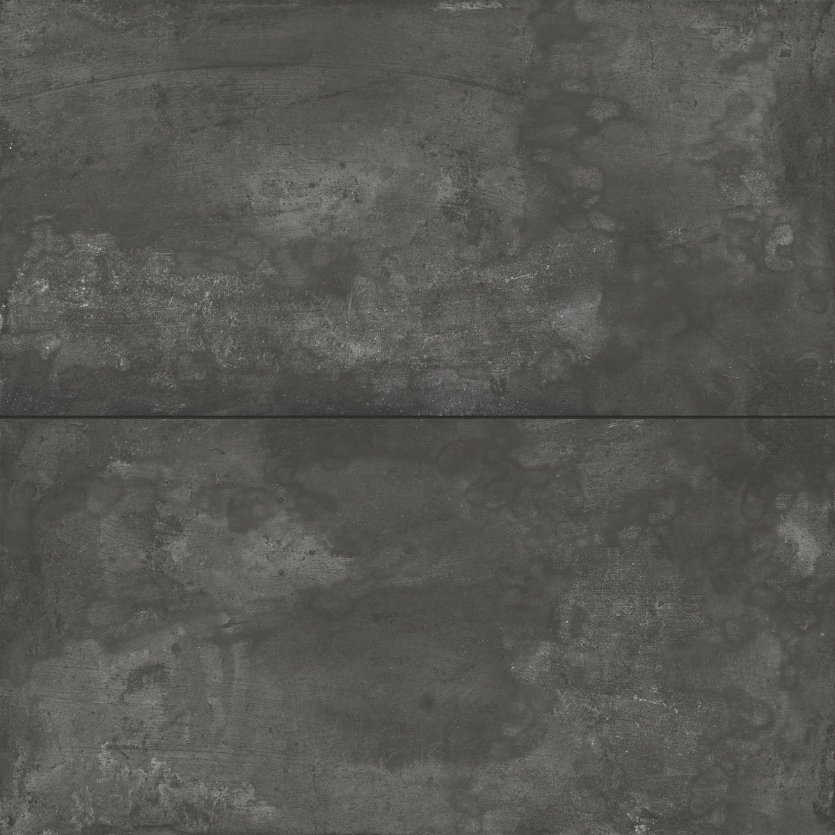 24x48 matte porcelain tiles with a deep, smoky concrete-like texture, perfect for bold, modern design statements